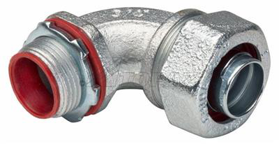 1/2" 90° Liquidtight Connector with Insulated Throat