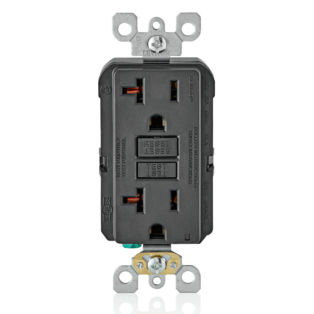 20 Amp, Self Test, Non Tamper-Resistant GFCI Outlet with LED Indicator Light