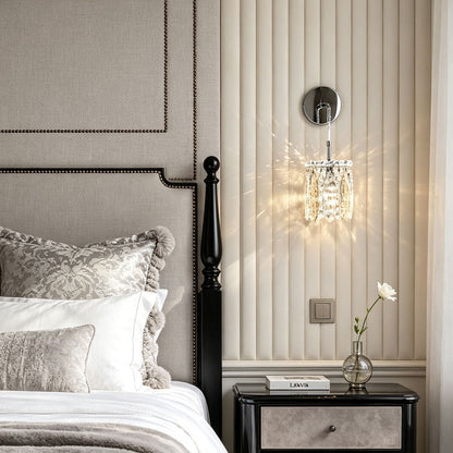 Wall Mount Pendant Light Modern Luxury Crystal Bedside Light