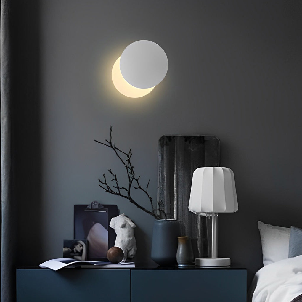 [Open-Box]360° Rotatable Round LED Modern Wall Lamp Decorative Wall Sconce Lighting