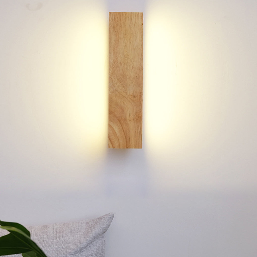 [Open-Box]Rotatable Minimalist Rectangular Wood Led Wall Lamp Wall Lights Fixture