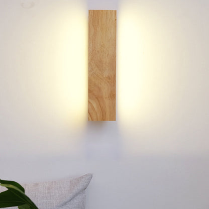 [Open-Box]Rotatable Minimalist Rectangular Wood Led Wall Lamp Wall Lights Fixture