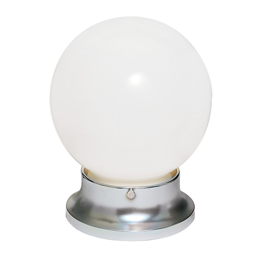 1 Light - 6" Flush with White Glass - Polished Chrome Finish
