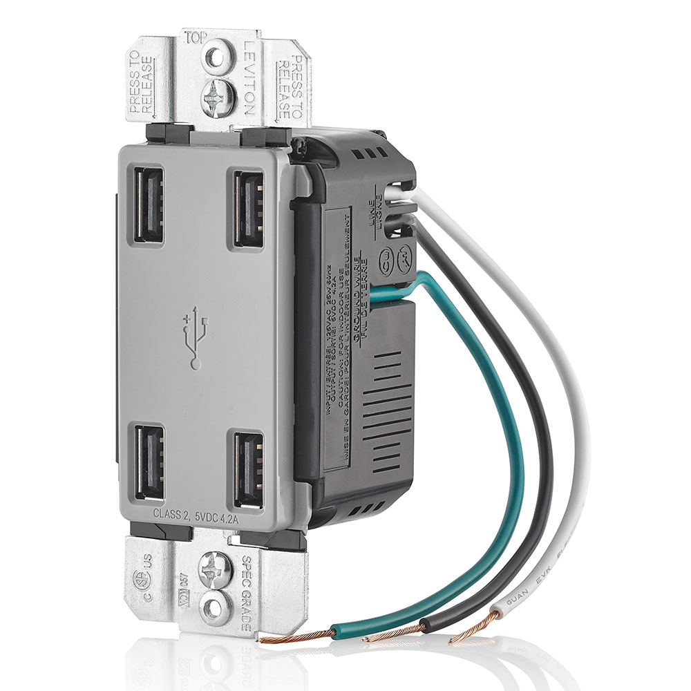4.2A 4-Port USB Type-A Wall Outlet Charger