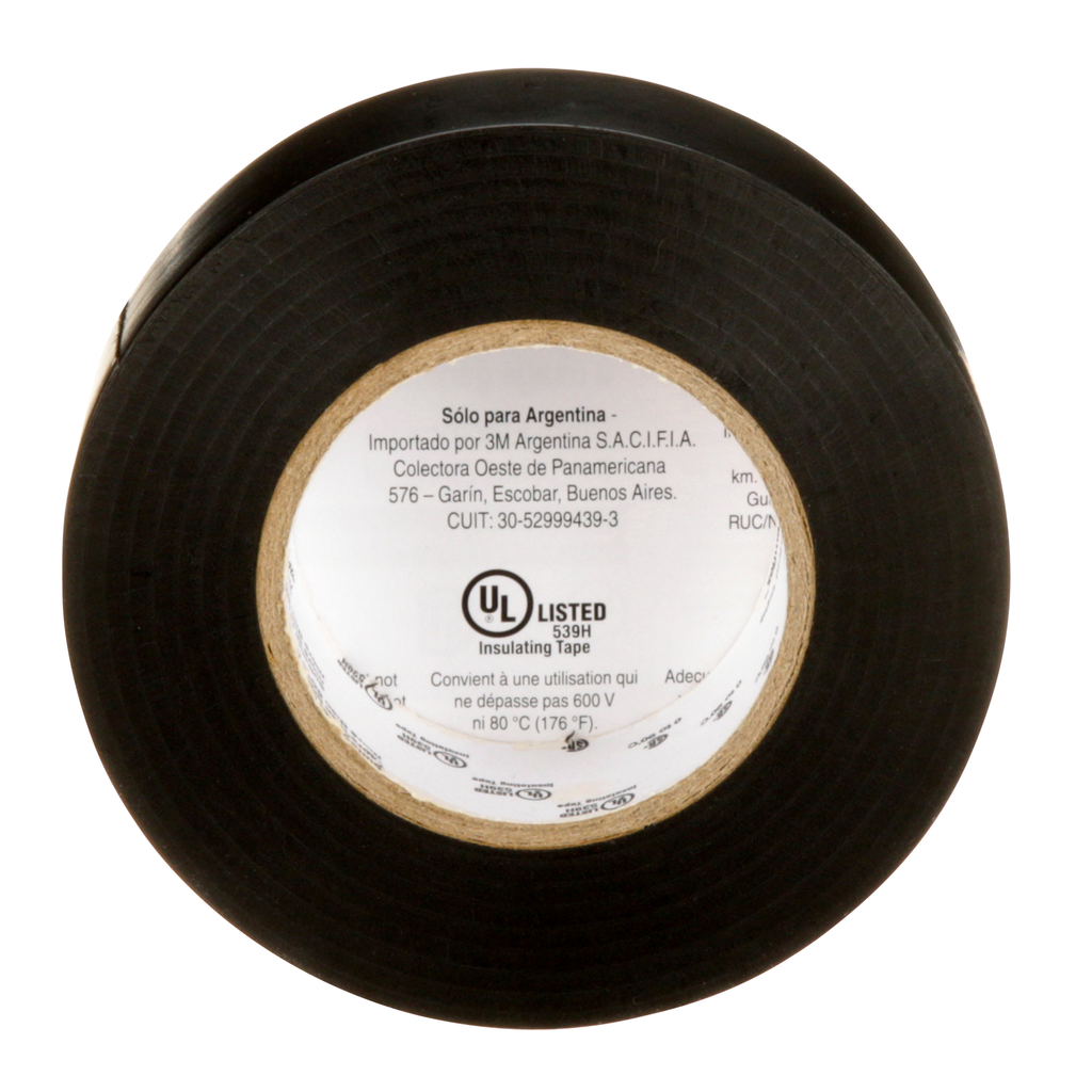 3M Temflex Vinyl Electrical Tape 165, Black, 3/4 in x 60 ft x .006 in, 100 Rolls/Case