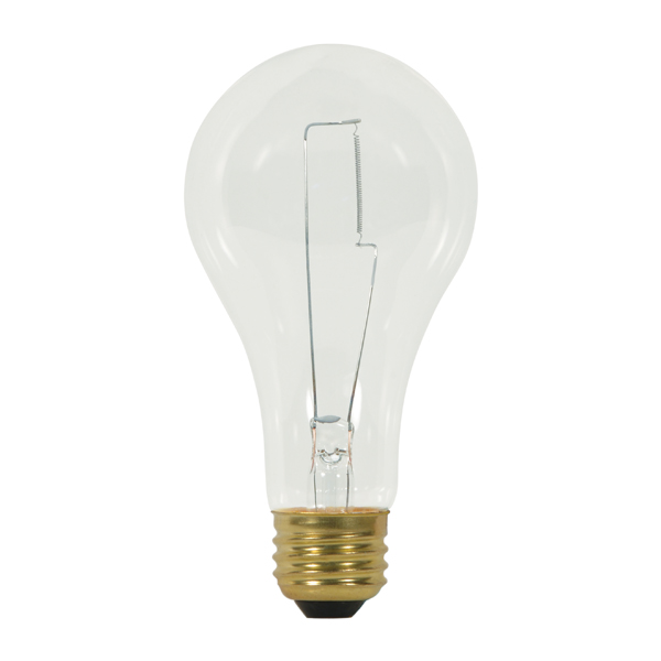 150 Watt A21 Incandescent; Clear; 750 Average rated hours; 2670 Lumens; Medium base; 120 Volt