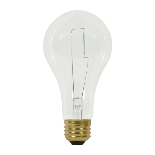 150 Watt A21 Incandescent; Clear; 750 Average rated hours; 2670 Lumens; Medium base; 120 Volt