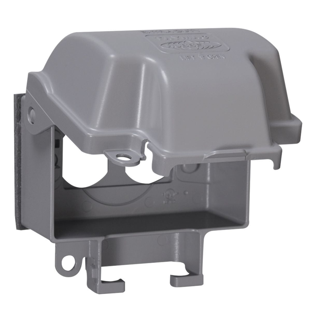 1-Gang Weatherproof In-Use Cover, EXTRA DUTY®, Horizontal, 8-in-1, 3-1/2 in. Deep, Gray
