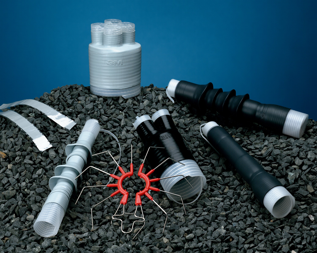3M™ Cold Shrink QT-III Termination Kit 7622-T-110, Tape/Wire/UniShield®Shielding, 5-15 kV, Insulation OD 0.64-1.08 in, 3/kit