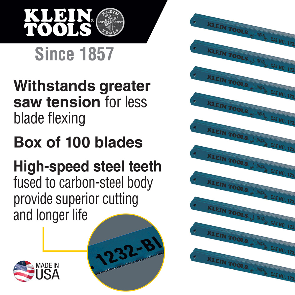 Bi-Metal Blades, 32 TPI, 12-Inch, 100-Pack