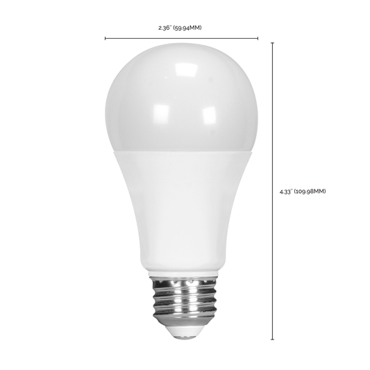 11.5 Watt; A19 LED; 90CRI; 3000K; Medium base; 220 deg. Beam Angle; 120 Volt; 1100 Lumens; CEC