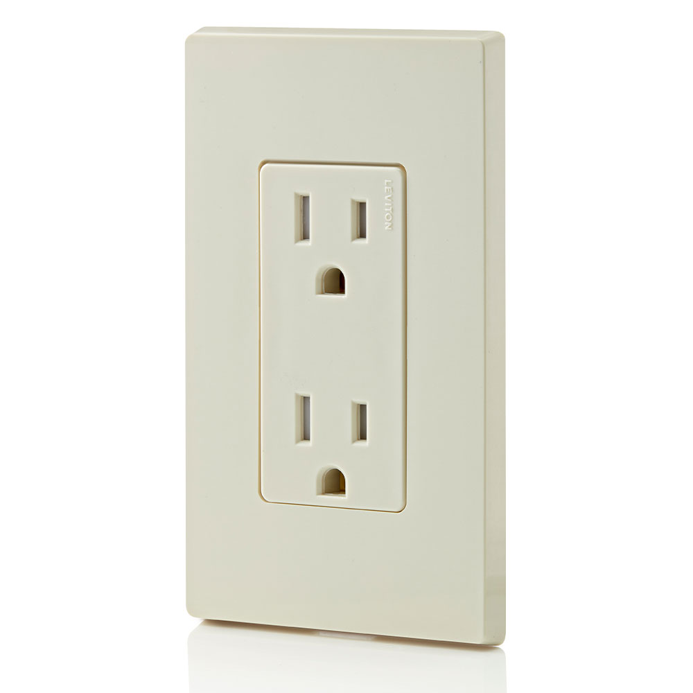 15 Amp Decora Tamper-Resistant Duplex Outlet/Receptacle, Grounding, Light Almond