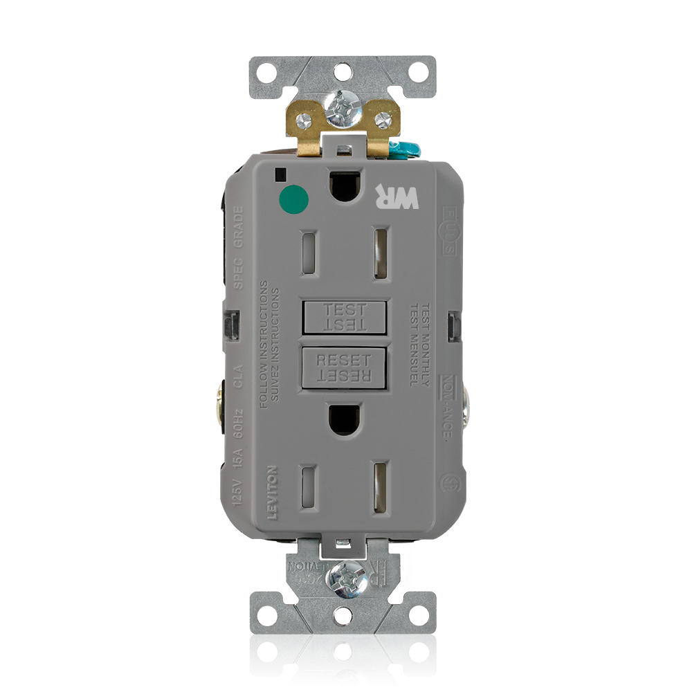 15 Amp SmartlockPro® GFCI Receptacle/Outlet, Hospital Grade, Weather and Tamper-Resistant