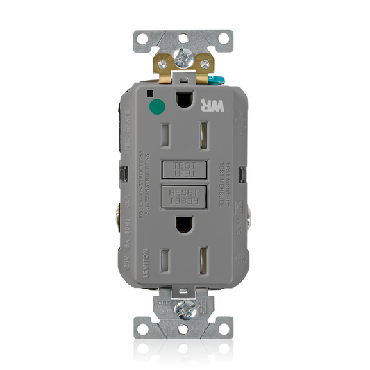 15 Amp SmartlockPro® GFCI Receptacle/Outlet, Hospital Grade, Weather and Tamper-Resistant