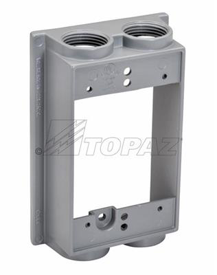 1/2" 4 Hole Rectangle Single Gang Extension