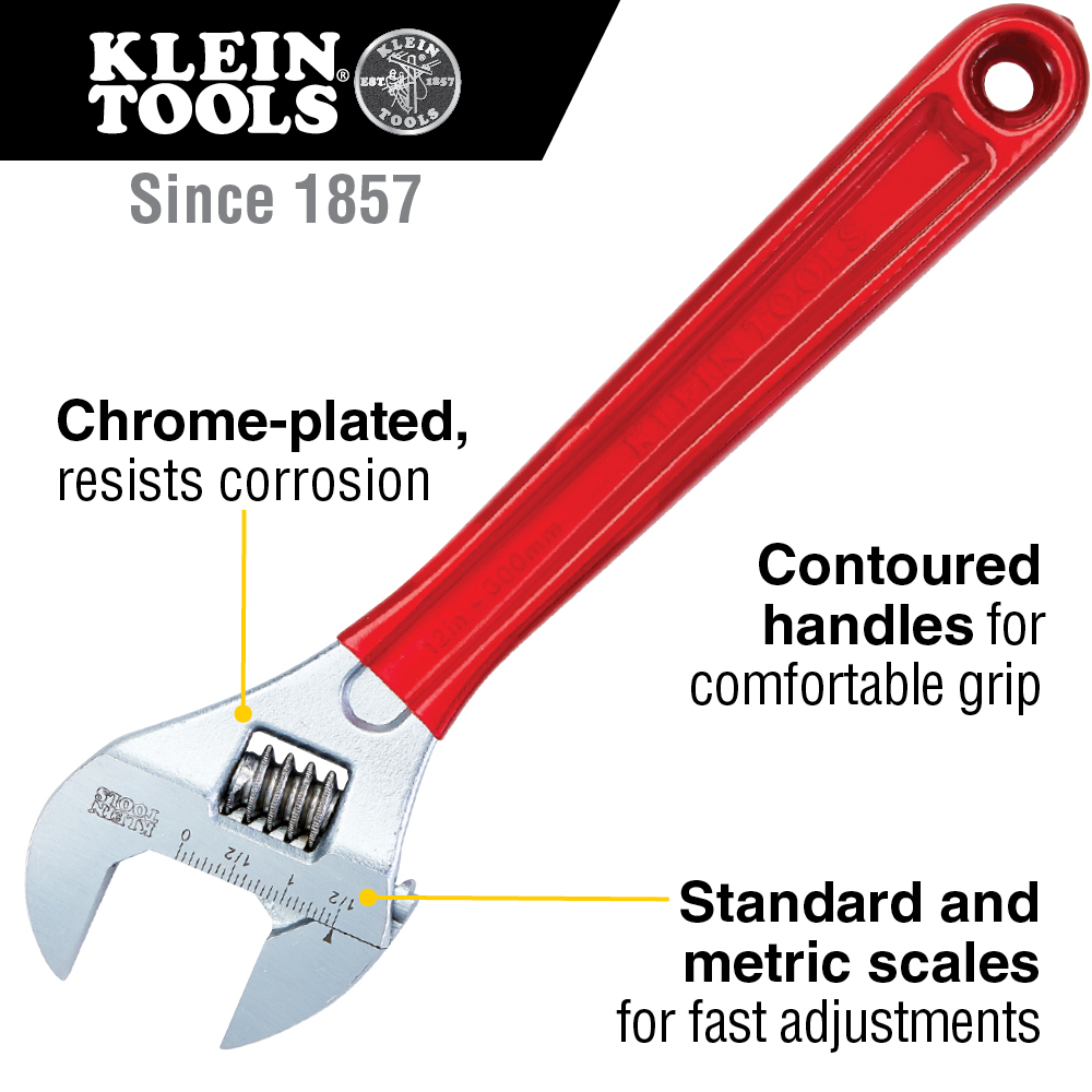 Adjustable Wrench Extra Capacity, 12-Inch