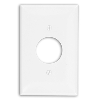 1-Gang Single 1.406 Hole Outlet/Receptacle, Midway Size, Thermosplastic Nylon, White