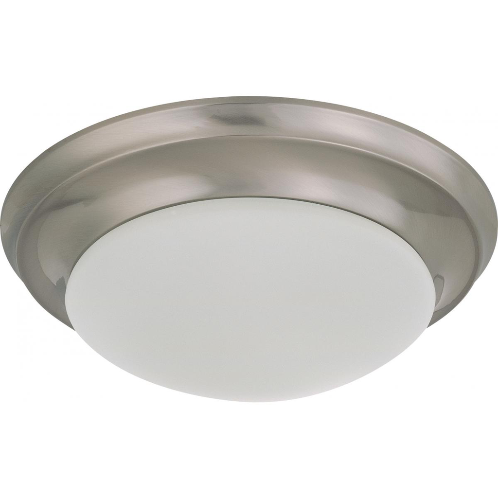 12" - LED Flush with Frosted Glass- Brushed Nickel Finish- 120-277V
