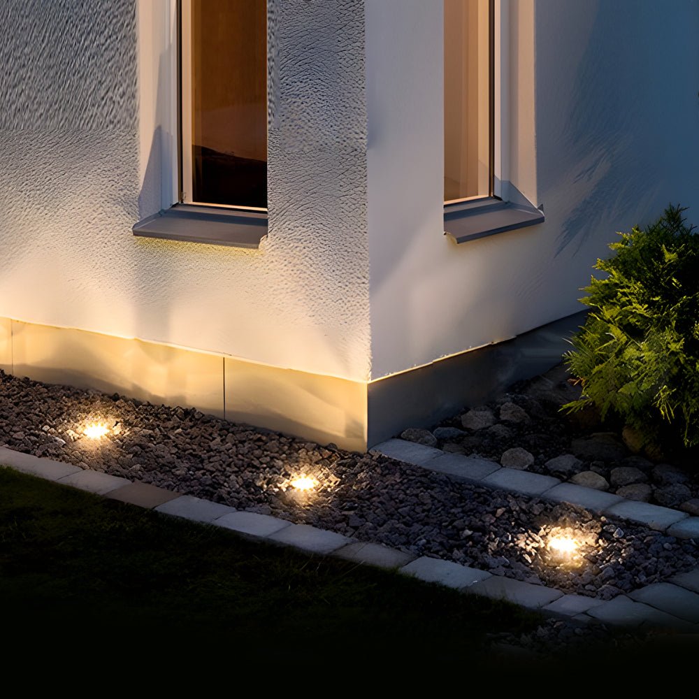 [Open-Box]5-Light LED Modern Square In-Ground Well Lights Step Deck Lighting with Light Sensor for Pathways
