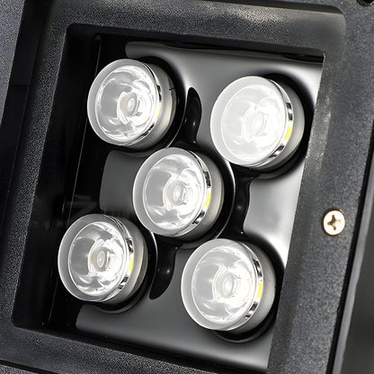 [Open-Box]5-Light LED Modern Square In-Ground Well Lights Step Deck Lighting with Light Sensor for Pathways