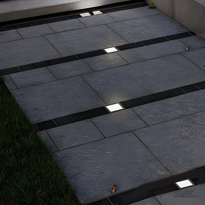 [Open-Box]5-Light LED Modern Square In-Ground Well Lights Step Deck Lighting with Light Sensor for Pathways
