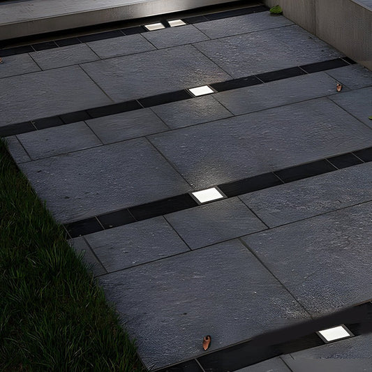 [Open-Box]5-Light LED Modern Square In-Ground Well Lights Step Deck Lighting with Light Sensor for Pathways
