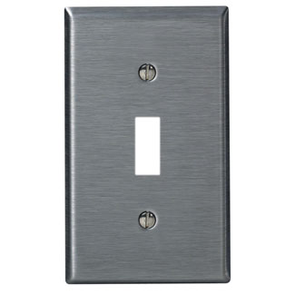 1-Gang Toggle Switch Wallplate, Standard Size, Non-Magnetic Stainless Steel, Brushed Finish