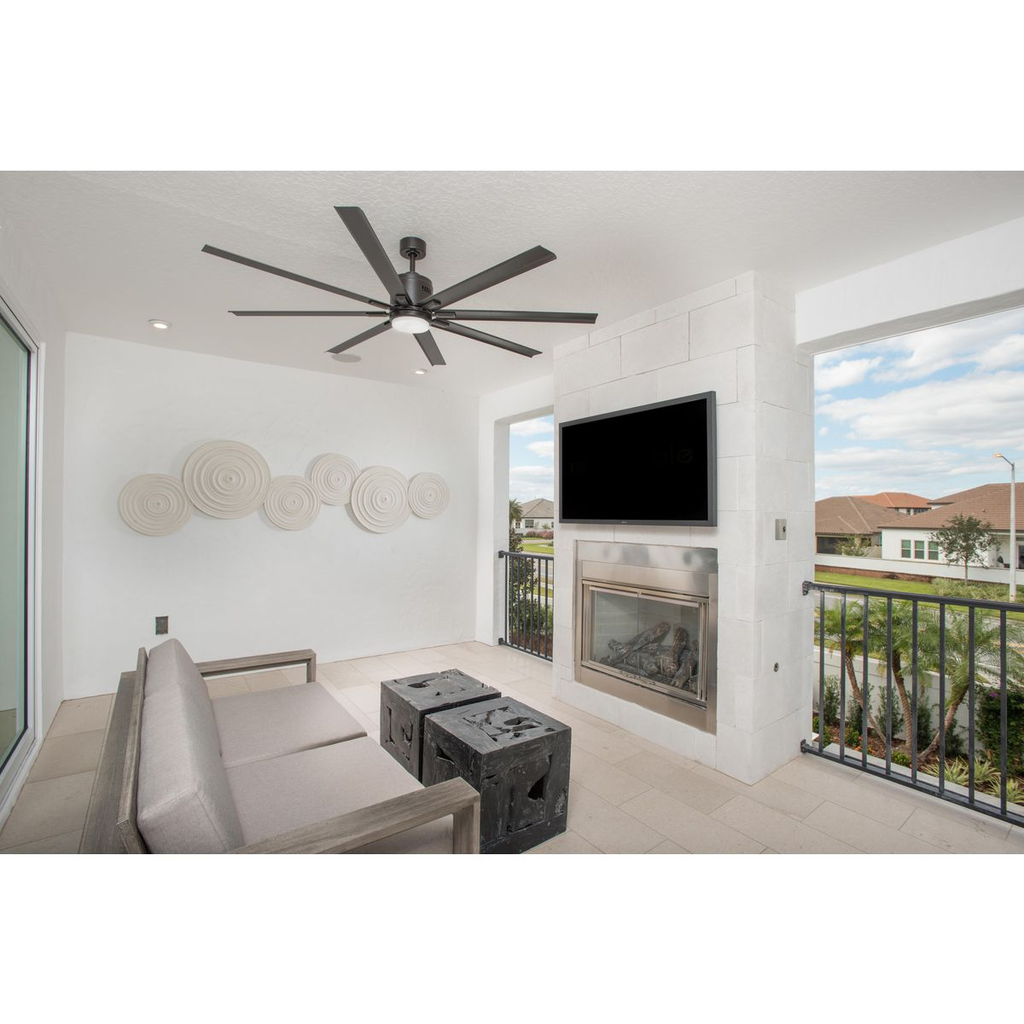 72" Antique Bronze 18W LED 8 Blade Ceiling Fan