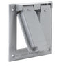 2-Gang Weatherproof Cover, Box Mount, Two GFCI, Gray