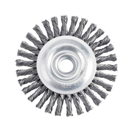 12" WALK BEHIND WIRE BRUSH CARBON STEEL 1" SPINDLE