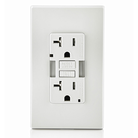 20 Amp, Self Test, Tamper-Resistant GFCI Outlet with Guidelight & LED Indicator Light