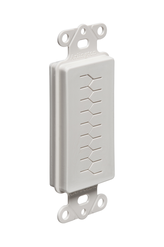 Cable entry device with slotted cover. White Non-metallic. Includes two #6 screws.