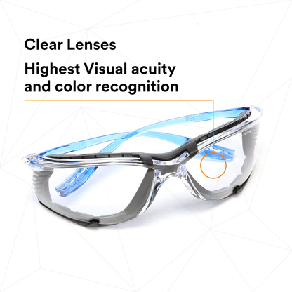 3M Virtua CCS Protective Eyewear 11872-00000-20, with Foam Gasket, CLEAR Anti-Fog Lens, 20 EA/Case