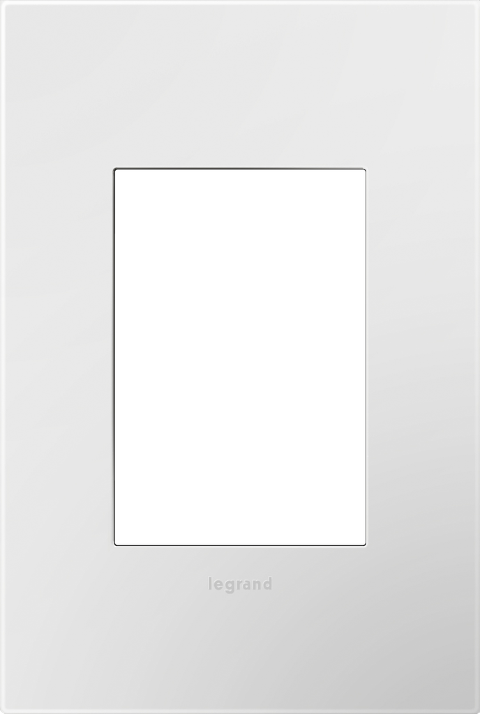 adorne® Gloss White 1-Gang+ Screwless Wall Plate with Microban®