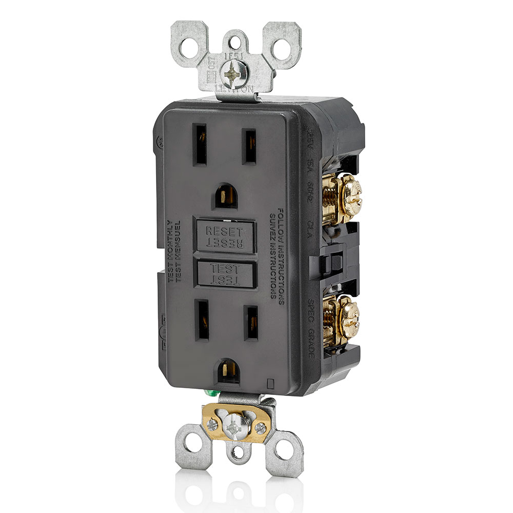 15 Amp, Self Test, Non Tamper-Resistant GFCI Outlet with LED Indicator Light