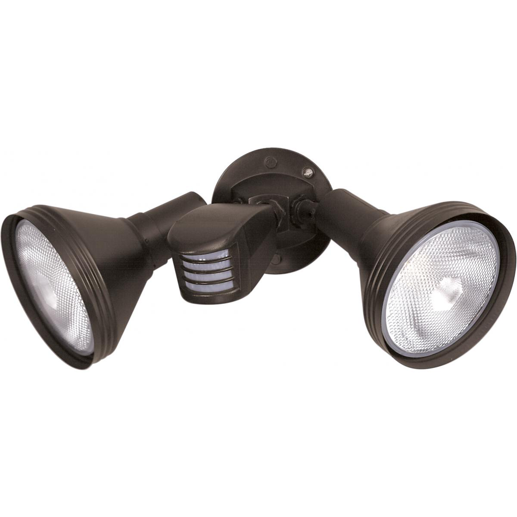 2 Light - 14" Flood Light- PAR38 with Adjustable Swivel and Motion Sensor - Bronze Finish