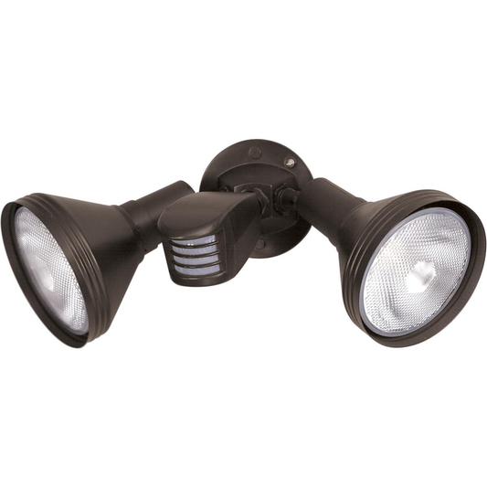 2 Light - 14" Flood Light- PAR38 with Adjustable Swivel and Motion Sensor - Bronze Finish
