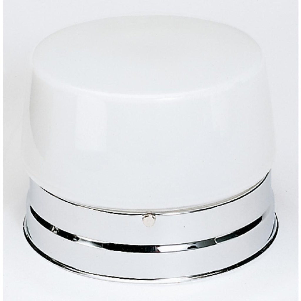 1 Light - 6" Flush with White Glass - Polished Chrome Finish