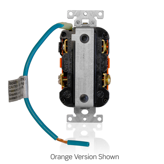 20 Amp SmartlockPro® Isolated Ground GFCI Receptacle/Outlet, Industrial Grade, Tamper-Resistant
