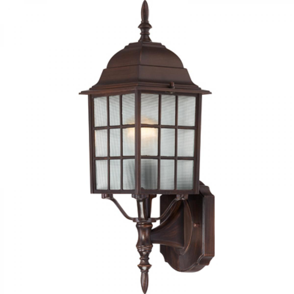 Adams - 1 Light 18" Wall Lantern with Frosted Glass - Rustic Bronze Finish