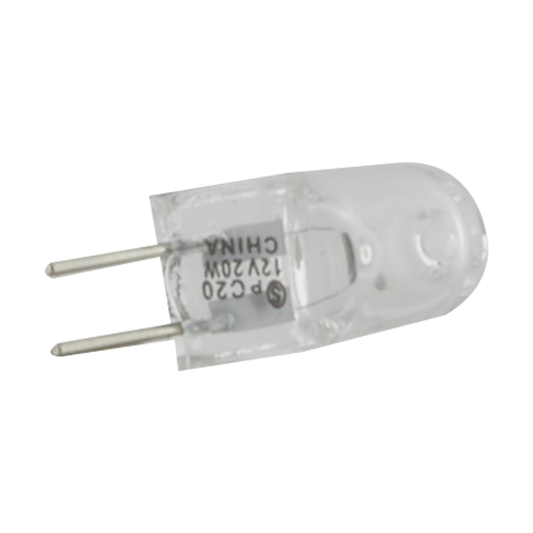 20 Watt; Halogen; T3; Clear; 2000 Average rated hours; 300 Lumens; Bi Pin G4 base; 12 Volt