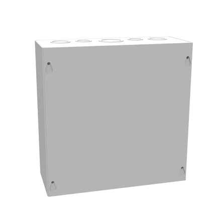 10x4X10 Screw Cover Type 1 UL Steel KOs Gray Cover w/Teardrop Slots Holes In Back