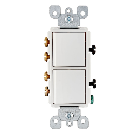 15 Amp Decora 3-Way / 3-Way Combination Switch, Grounding, Ivory, White