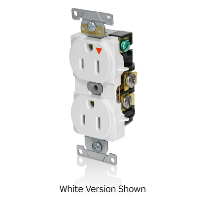 15 Amp Isolated Ground Duplex Receptacle/Outlet, Industrial Grade, Self-Grounding