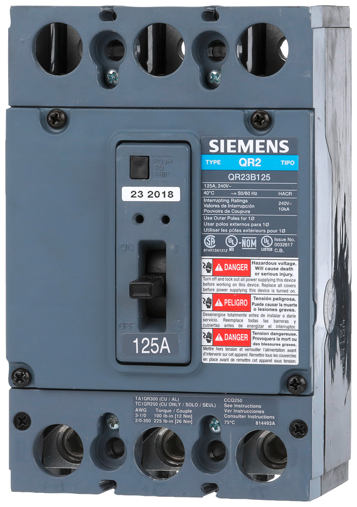 BREAKER QR 3P 125A 240V 10KA