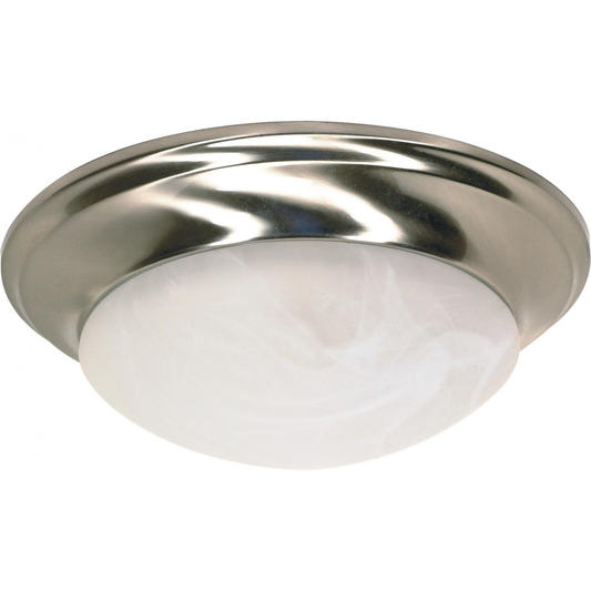 1 Light - 12" - Flush Mount - Twist & Lock with Alabaster Glass, Color retail packaging