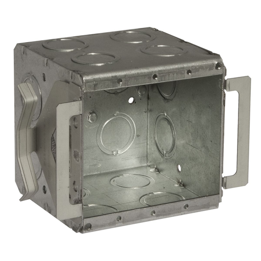 2-Gang BLOCK-LOC¬Æ Masonry Box, NonGangable, 3-1/2 in. Deep, Conduit KO's, Welded