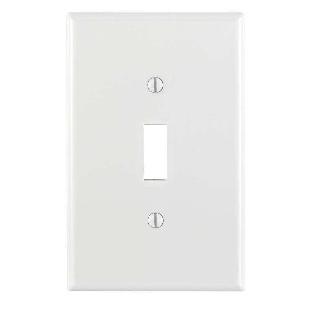 1-Gang Toggle Wallplate, Midway Size, Device Mount, White