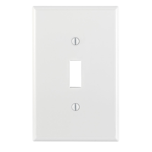 1-Gang Toggle Wallplate, Midway Size, Device Mount, White