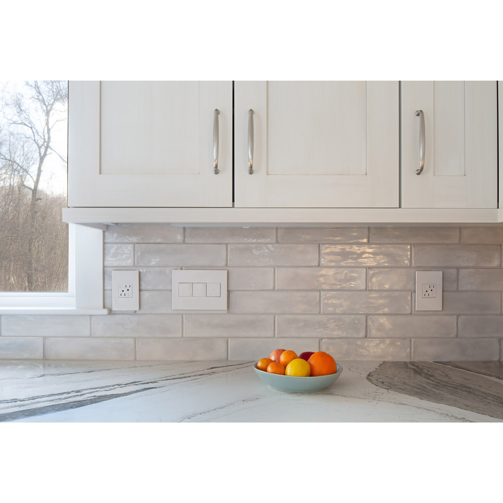 adorne® Gloss White 1-Gang+ Screwless Wall Plate with Microban®